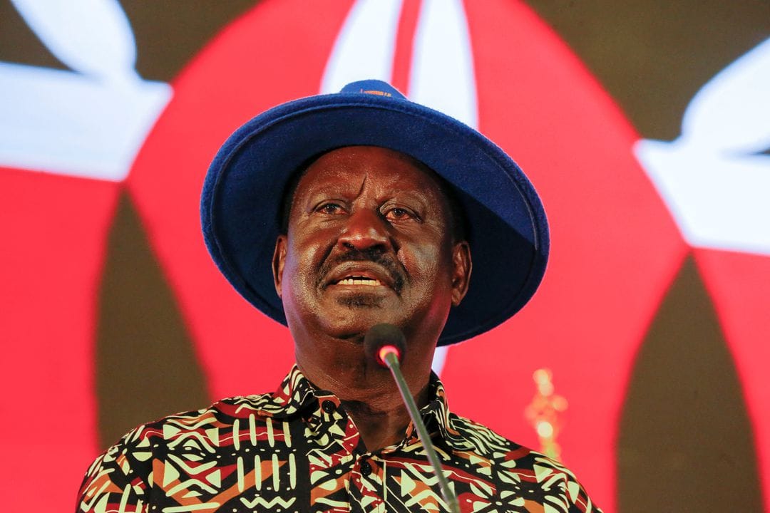 File image of Azimio la Umoja leader Raila Odinga.